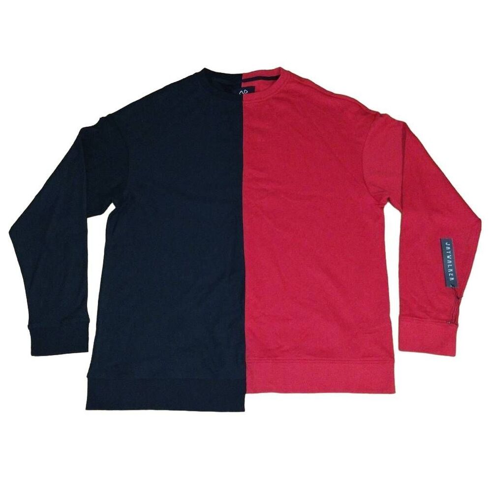 Jaywalker Red Black Oversized Long Sleeve Sweatshirt L